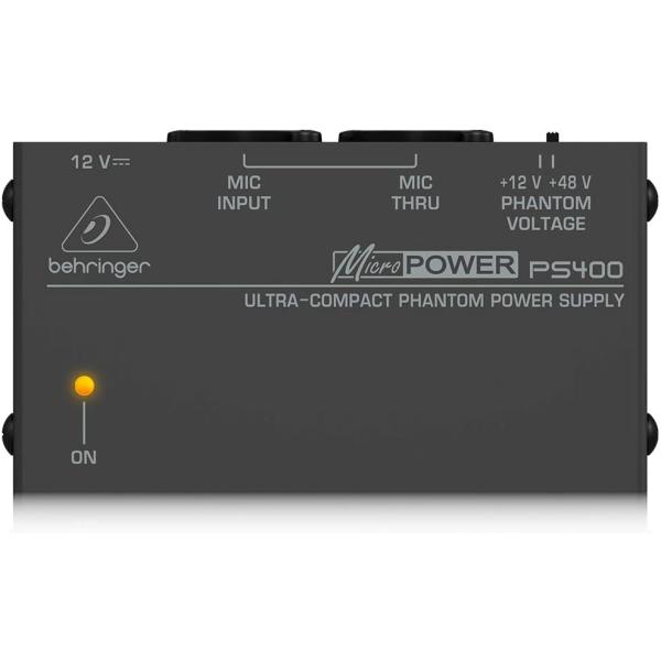 Behringer Micropower PS400 Ultra-Compact Phantom Power Supply جهاز فانتوم باور من بهرنجر مناسب لأجهزة الصوت التي لا تحتوي على خاصية الفانتوم باور